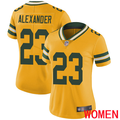 Green Bay Packers Limited Gold Women 23 Alexander Jaire Jersey Nike NFL Rush Vapor Untouchable